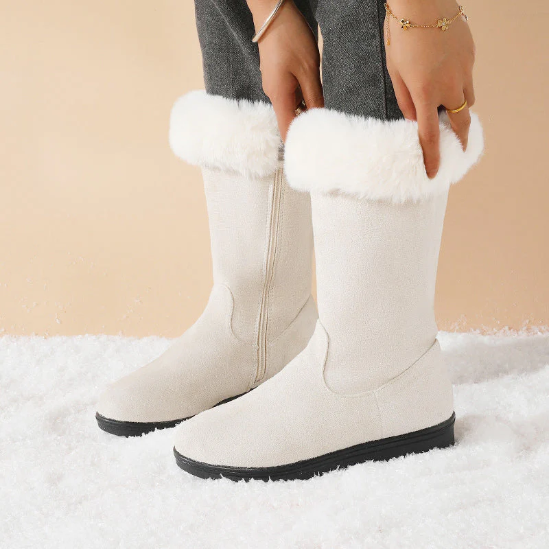 📢📢Livraison gratuite❗❗Bottes d'hiver mi-mollet pour femmes avec fermeture éclair latérale - Image 10