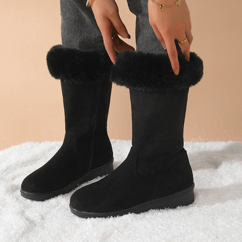 📢📢Livraison gratuite❗❗Bottes d'hiver mi-mollet pour femmes avec fermeture éclair latérale - Image 11