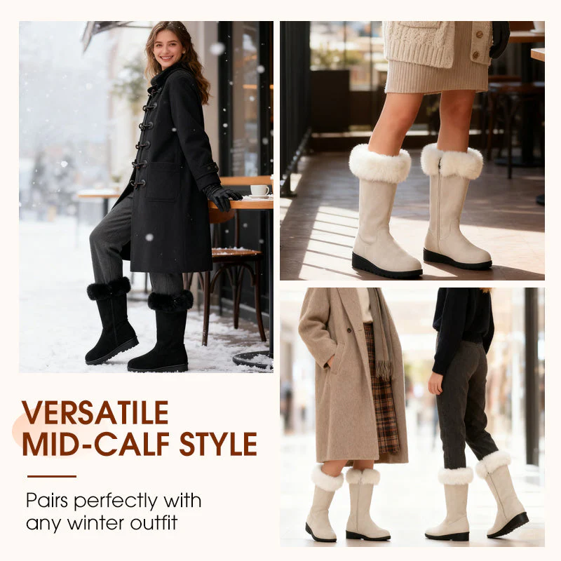 📢📢Livraison gratuite❗❗Bottes d'hiver mi-mollet pour femmes avec fermeture éclair latérale - Image 8