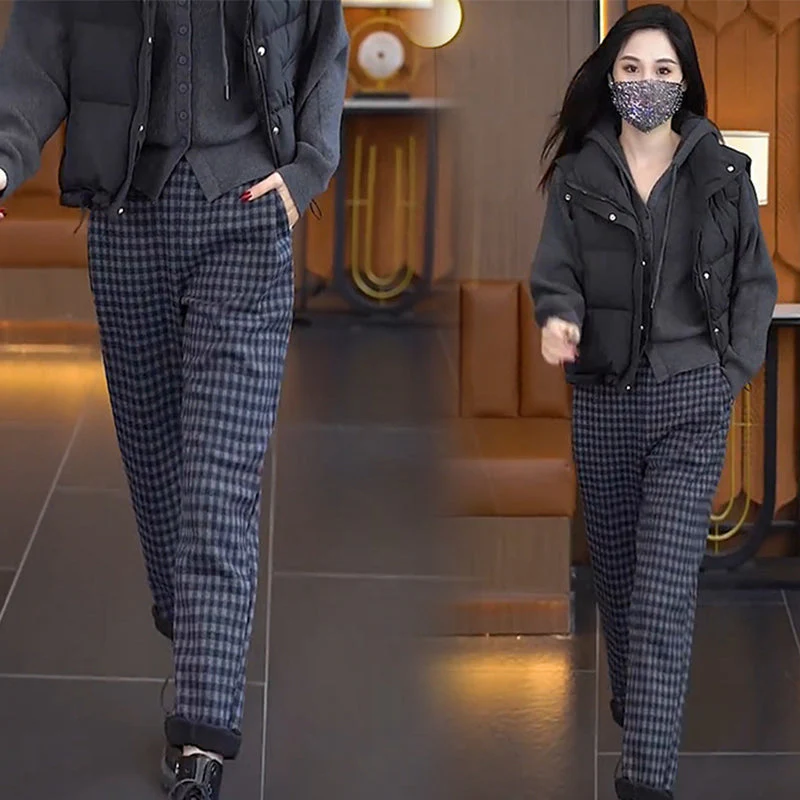 📢📢60% DE RÉDUCTION!!!🎁Pantalon droit à carreaux pour femme - Image 5