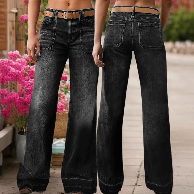 📢📢60 % de réduction !! ⏰Jean évasé rétro pour femme – Coupe flatteuse, poches généreuses et denim stretch ultra-confortable - Image 10