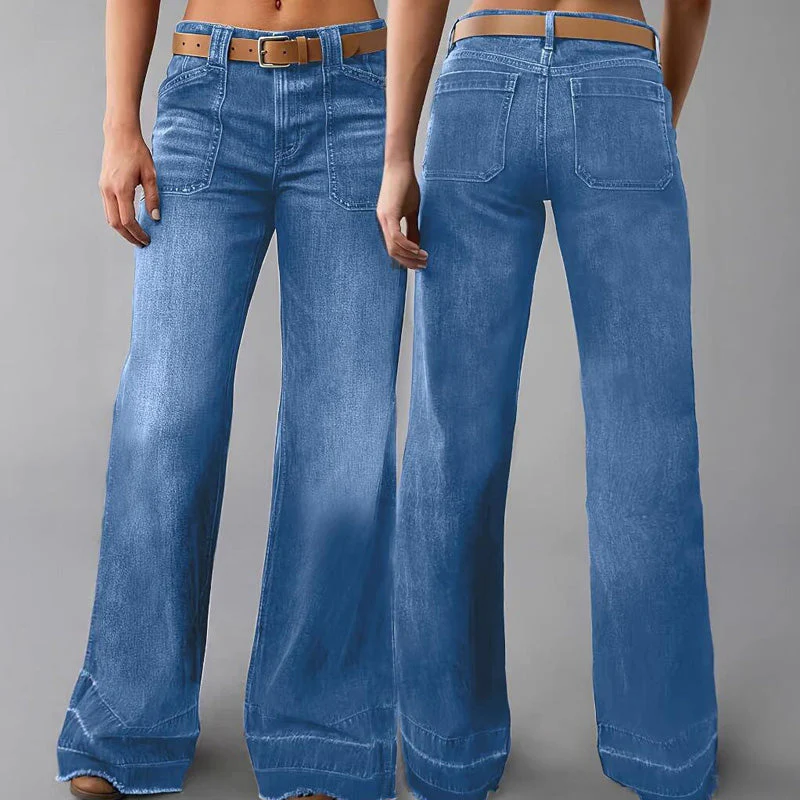 📢📢60 % de réduction !! ⏰Jean évasé rétro pour femme – Coupe flatteuse, poches généreuses et denim stretch ultra-confortable - Image 12