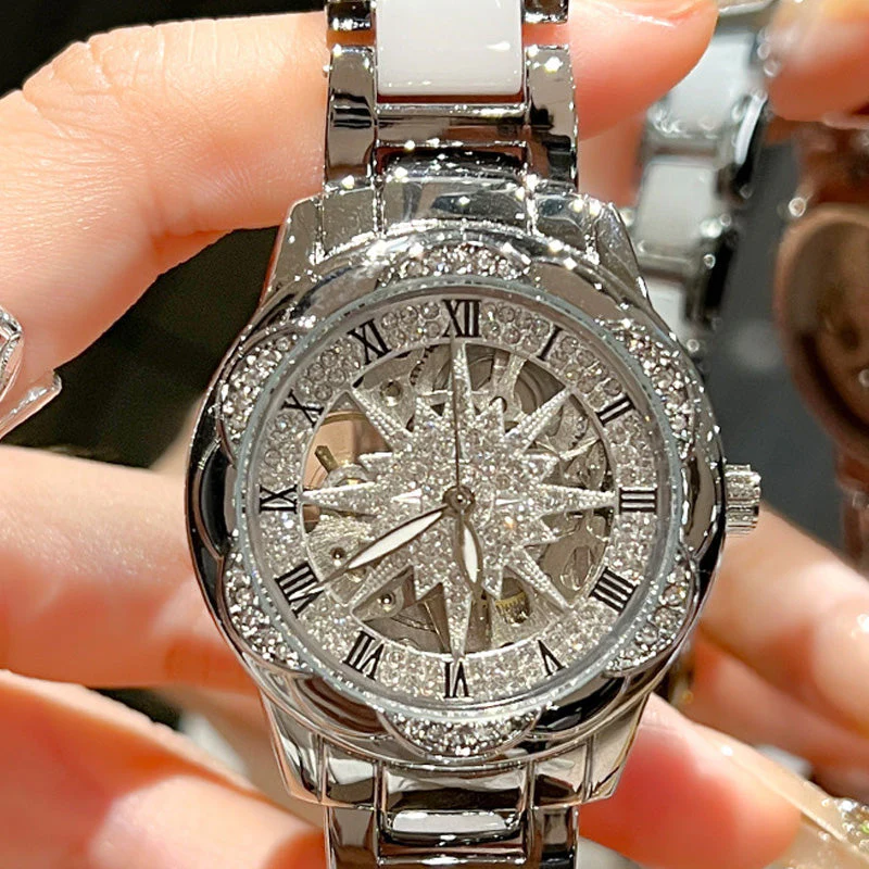 📢📢60 % de réduction !!! 💖 Montre à quartz pour femme avec strass - Image 5