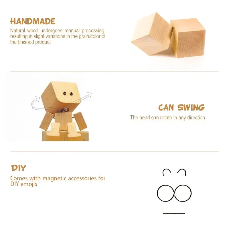 🔥 DERNIER JOUR DE PROMOTION - 50 % DE RÉDUCTION 🔥Charmante petite figurine en bois qui se balance - Image 10