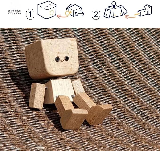 🔥 DERNIER JOUR DE PROMOTION - 50 % DE RÉDUCTION 🔥Charmante petite figurine en bois qui se balance - Image 5