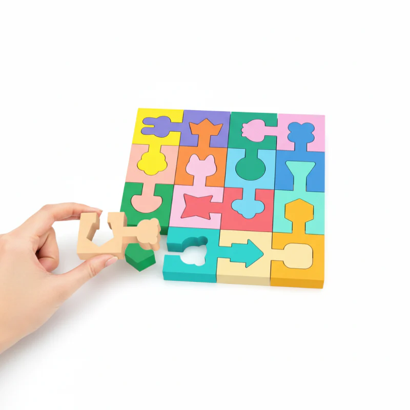 Puzzle géométrique en bois pour les tout-petits - Image 11