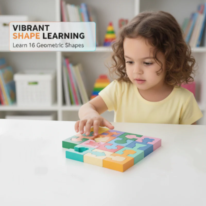 Puzzle géométrique en bois pour les tout-petits - Image 4