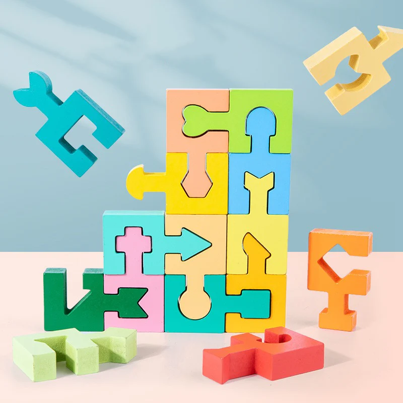 Puzzle géométrique en bois pour les tout-petits - Image 8