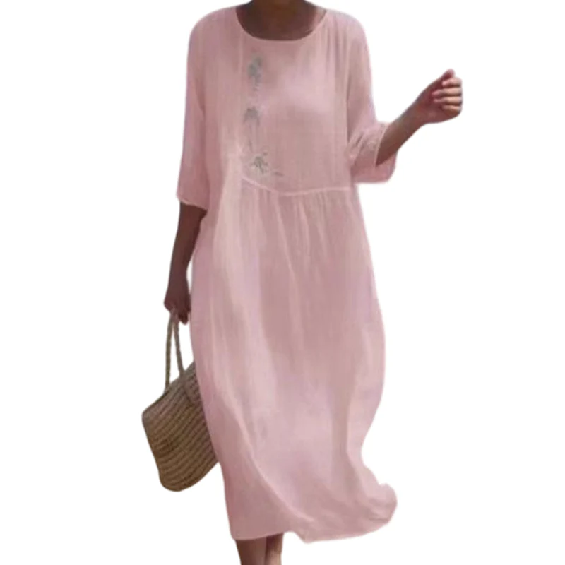 📢📢60 % de réduction !! ⏰Robe Midi Brodée Décontractée | Chic Quotidien 🌸 - Image 10
