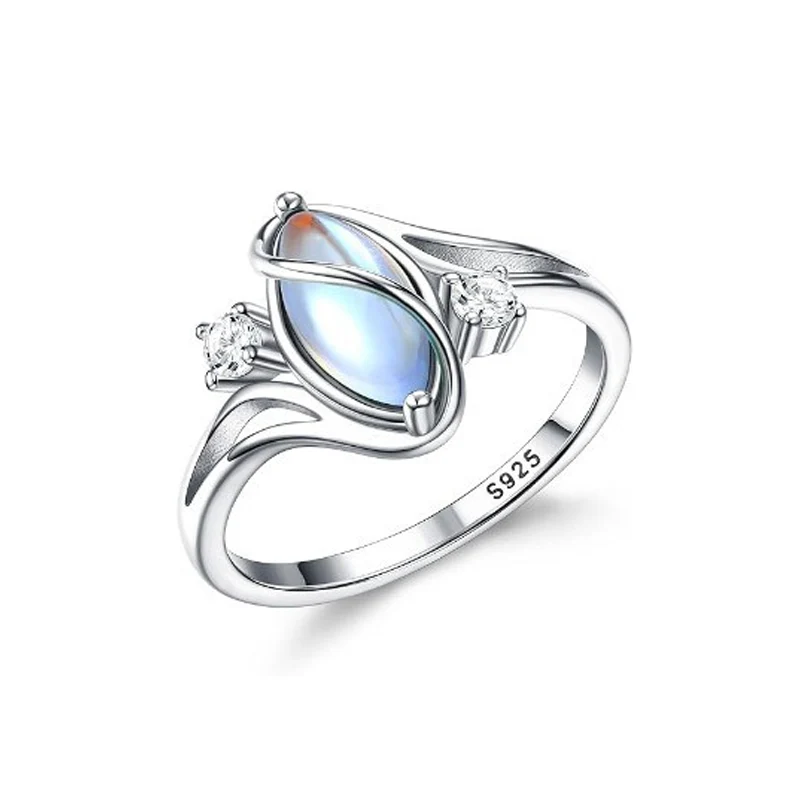 đąđą50 % de rĂ©duction !! â° Bague gĂ©omĂ©trique ovale en pierre de lune avec accents de zirconia â Mystique, Ă©tincelante et Ă©lĂ©gance intemporelle ! đâš - Image 10