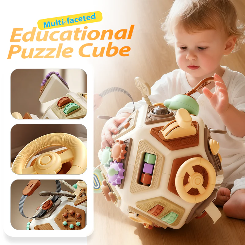 📢📢50% DE RÉDUCTION !!! 🎅 CUBE SENSORIEL 22-EN-1 - 15 Panneaux d'Activités Interchangeables, Développe la Motricité et l'Éveil des Sens, Enfant 1-3 Ans 🎨👶